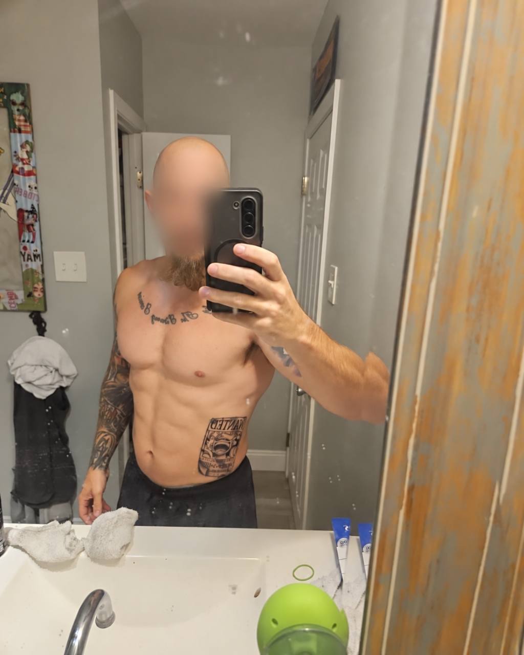 Anonymous contributor after a 37-pound weight-loss period, with face blurred for privacy